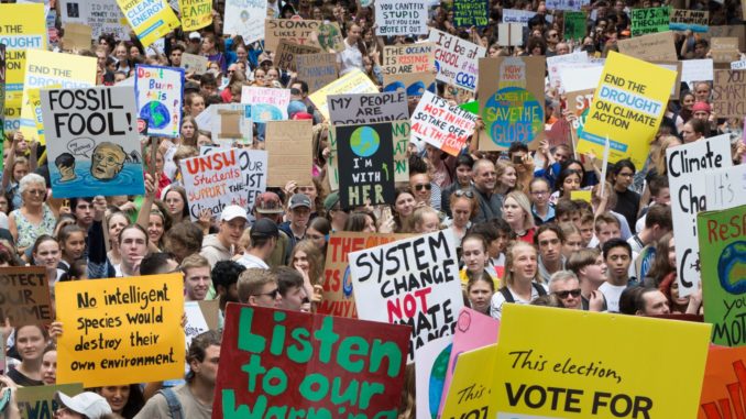 Students protesting at School Strike 4 Climate