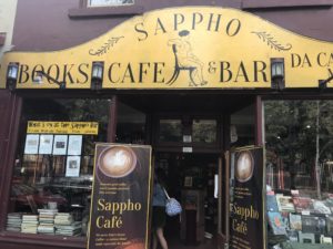 Store front of Sappho Books in Glebe