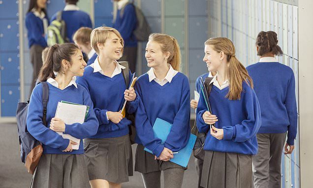 High school girls in uniform