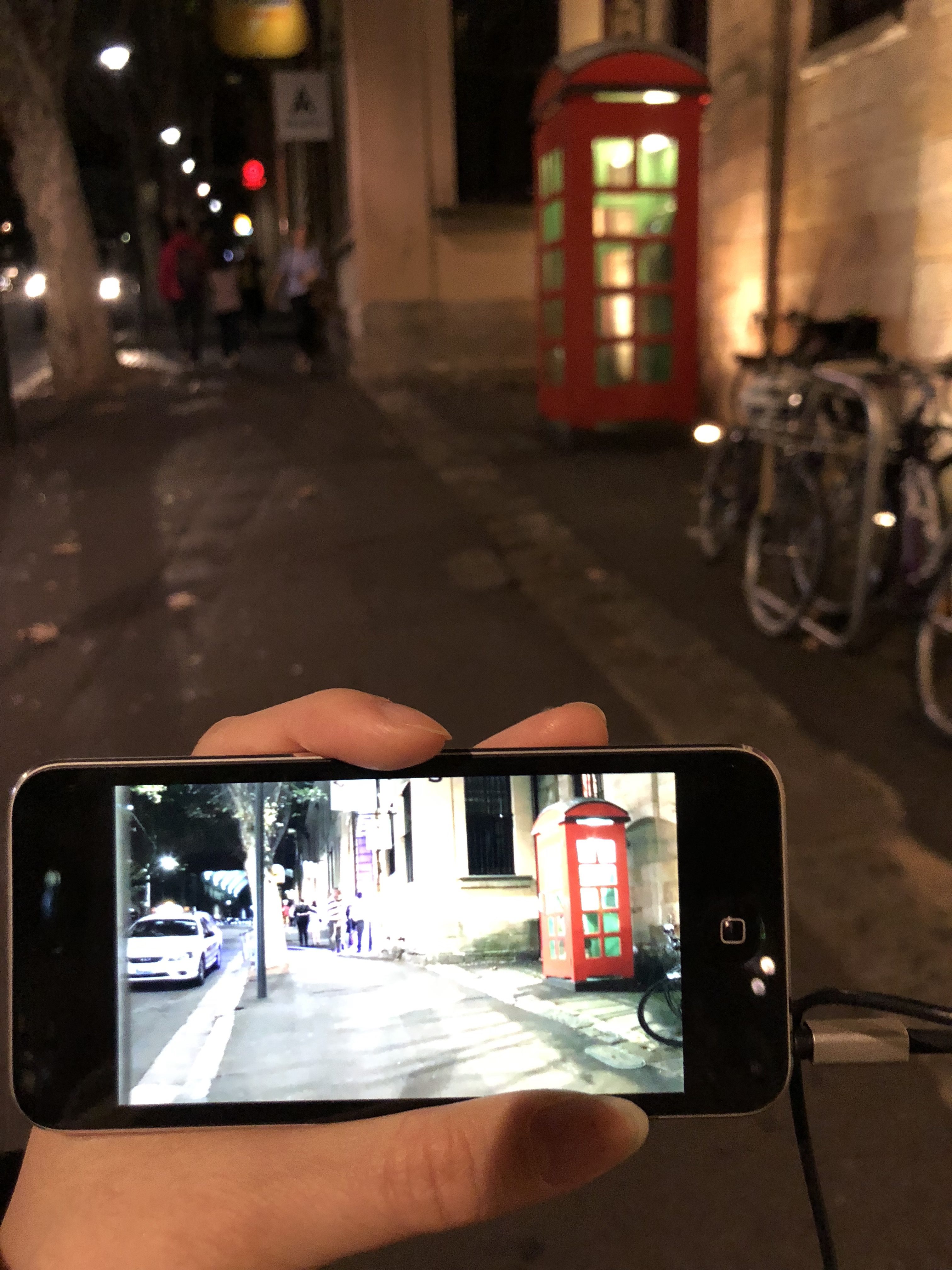 An old telephone stand becomes the signature spot of this footpath