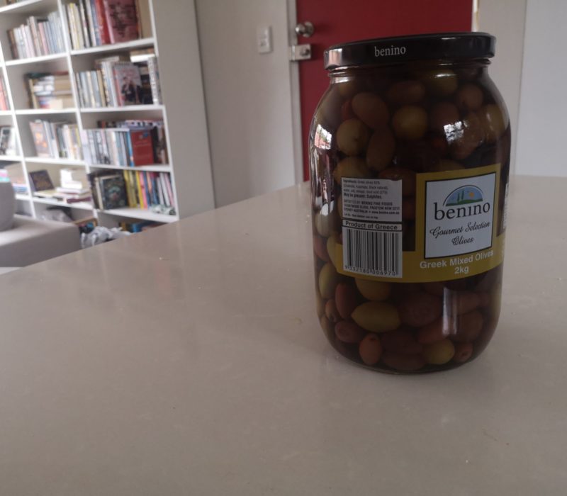 Jar of greek olives