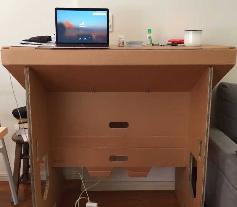 Cardboard standing desk