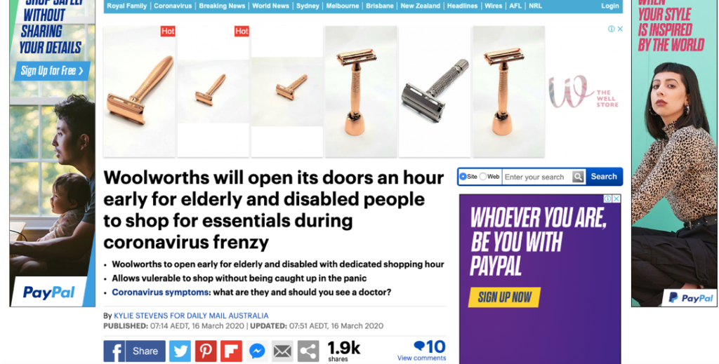 DailyMail Woolworths Opening Hours Feature. Image via: DailyMail 