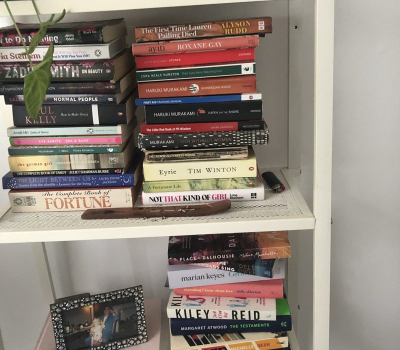 Bookshelf with books