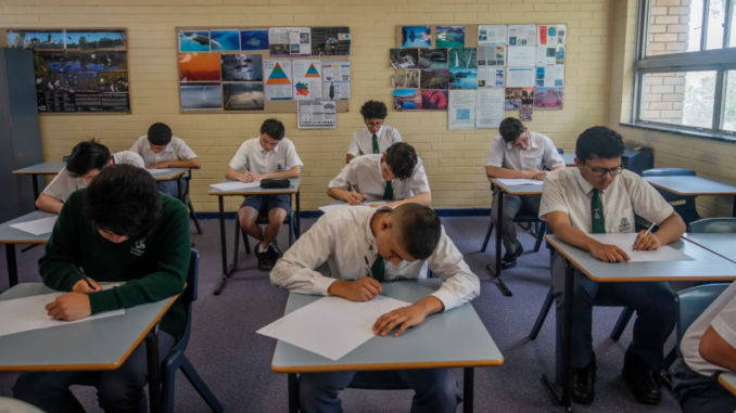 Students sitting an exam