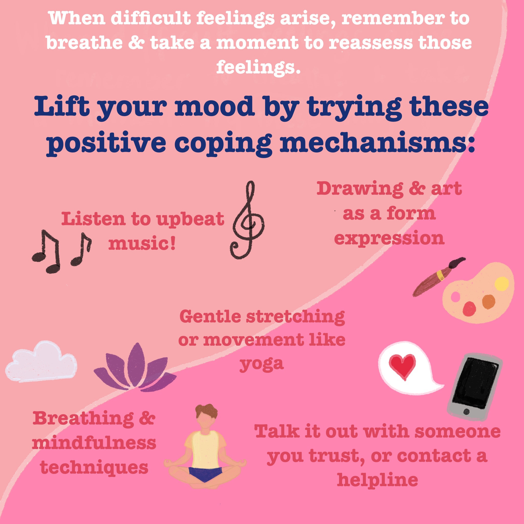 TEXT: Examples of positive coping mechanisms