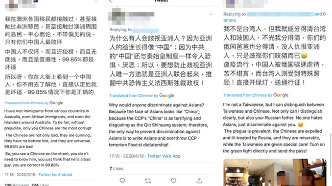 Anti-Chinese posts on Twitter 2